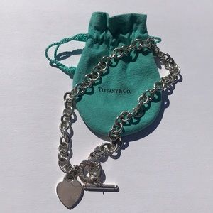 Tiffany & Co Heart Charm Toggle Necklace 16”